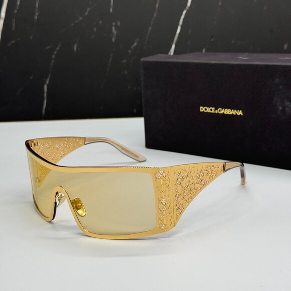 NEW DOLCE&GABBANA DG2317 02/71 GOLD/BLACK SUNGLASSES DG2317 0271 EYEWEAR - Picture 2 of 13